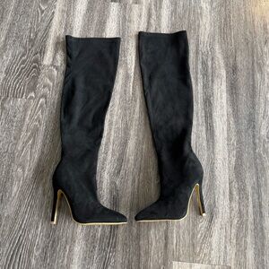 Black over the knee Stiletto Boots size 5.5 BRAND NEW